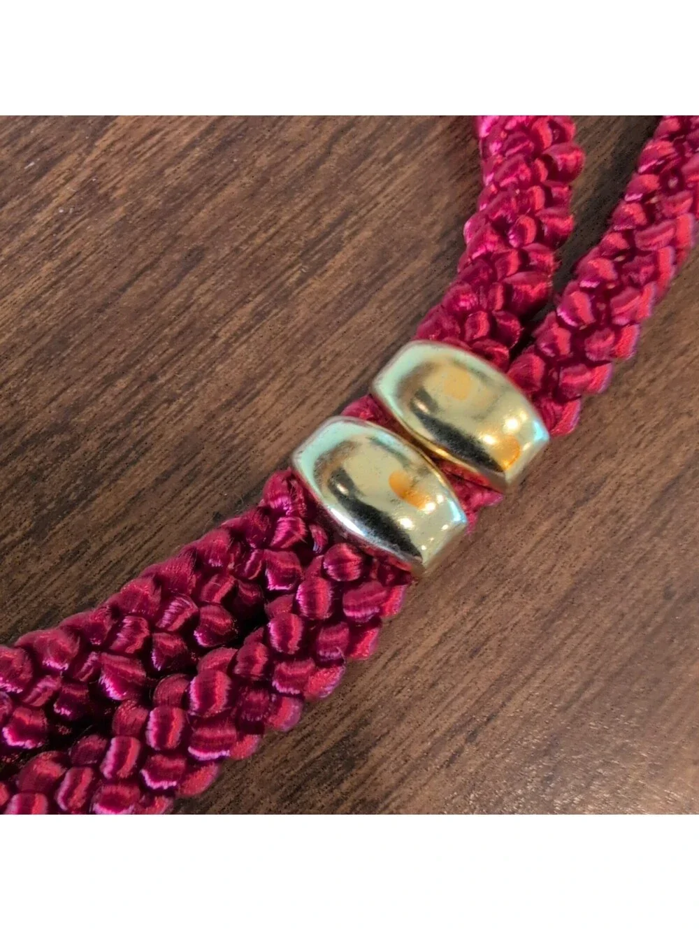 Vtg RED GENUINE CLOISONNÉ Floral ENAMEL BELT BUCKLE Cord Stretch Rope earrings